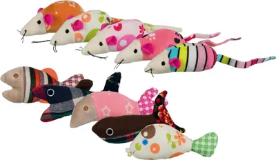 Produktbild von Trixie Maus und Fisch - 42 Stück