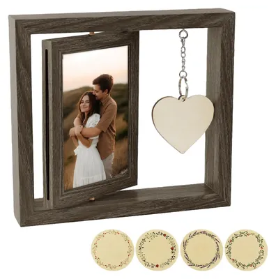 Immagine prodotto di Telaio in legno a doppia faccia, dimensioni 10 x 15 cm, con etichette scrivibili