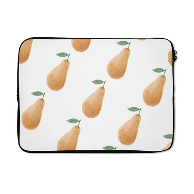 Produktbild von MuchoWow® Laptop Hülle 14 ZollBirnen - Aquarellfarbe - Weiß Laptoptasche - Laptoptasche - Stoßsicher - Schutzhaube