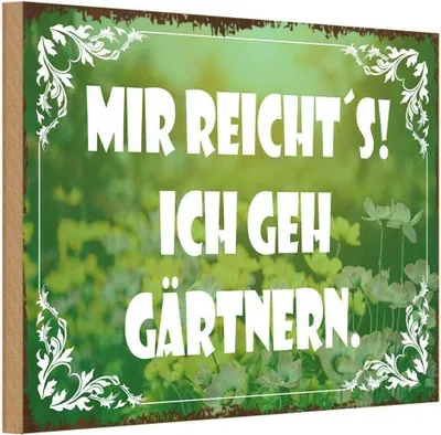 Produktbild von vianmo Holzschild 20x30 cm mir reicht`s ich geh gärtnern Dekoration