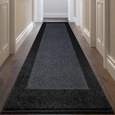 Zdjęcie produktu dla Dywanik do prania, 80 x 213 cm, kolor antracytowy, antypoślizgowy, chłonny, wykonany z poliestru
