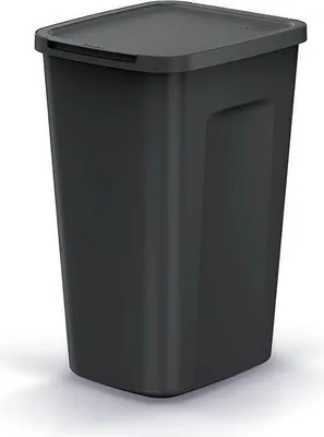 Image de Odpadkový koš COMPACTA Q FLAP PLUS recyklovaný černý, objem 50l