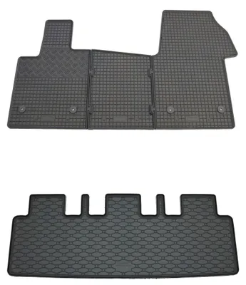Rigum Gummi Fußmatten + Kofferraumwanne im Set für VW T7 Multivan, schwarz