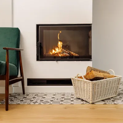 Produktbild von Creative Home Kaminholzkorb Weide Holzkorb für Kaminholz - Weiß - 47 x 33 x 30 cm