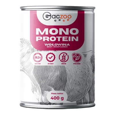 Produktbild von Gaczoo, Hundefutter Nass, Nassfutter Hunde, Monoprotein, Dose 400 g, Rindfleisch