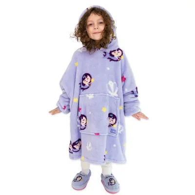 Produktbild von Milk&Moo Little Mermaid Wearable Blanket Hoodie Kid Boys Girls, Weiche Decke mit Ärmeln, Kapuzendecke mit Beutel, Fleece-Decken für Geburtstagsgeschenke, Einheitsgröße ,Lila,  Türkiye