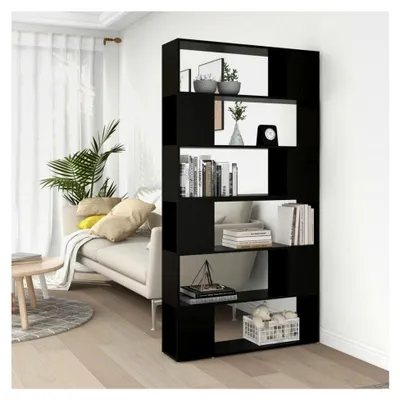 Produktbild von Bücherschrank Raumteiler Schwarz 100 x 24 x 188 cm