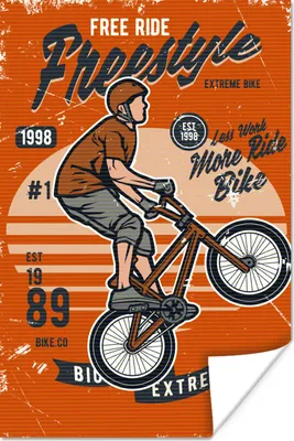 Produktbild von MuchoWow® Poster Fahrrad - Männer - Retro 120x180 cm - Kunstposter