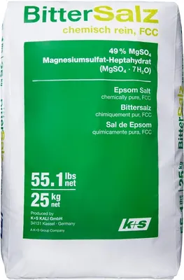 Produktbild von Epsom Salz, Bittersalz Magnesiumsulfat 25kg, MgSO4 Food Grade epsom salt