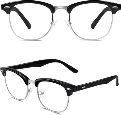 Produktbild von Nerd Brille Halbrahmen Hornbrille Retro 50er Jahre Look