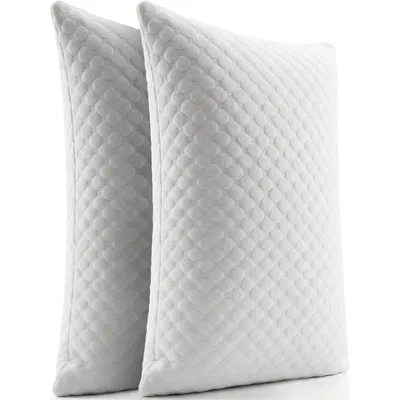 Produktbild von Juskys Kissen 40x60 cm für Bett - 2er Set Kopfkissen mit Memory-Foam Füllung - Weiß