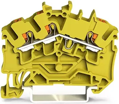 Immagine prodotto di Morsetto passante a 3 conduttori WAGO; con leva; 2,5 mm²; giallo 2202-6306