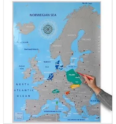 Produktbild von Europa-Landkarte zum Freirubbeln Format 86 x 63 cm