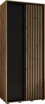 Produktbild von MEBLE KRYSPOL Lanko 1 Schrank mit 2 Schiebetüren - 235,2x110x45 cm - Artisan Schwarz Artisan