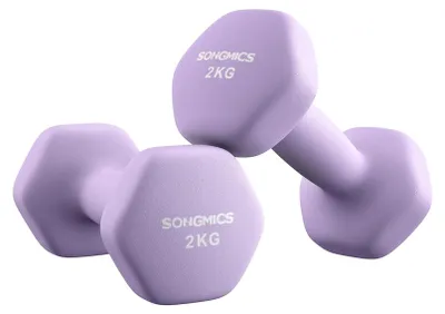 Zdjęcie produktu dla Sześciokątne obciążniki z neoprenową powłoką, 2 sztuki po 2 kg | Koningsviolet
