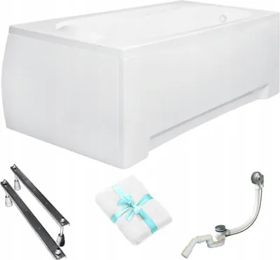 Produktbild von Aqua For You | Besco Wanne - 170x70cm - Antibakterielle Beschichtung - Mit Siphon - Weiße Verkleidung