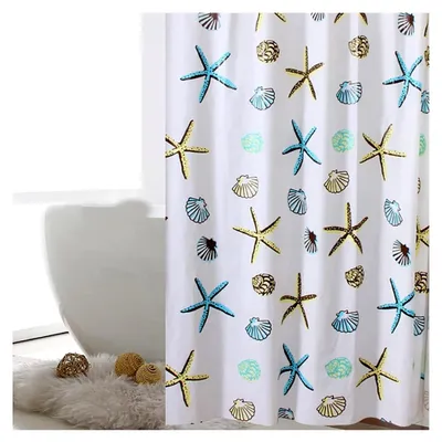 Produktbild von Duschvorhang Antischimmel 220 cm lang, 180x220 cm wasserdicht, waschbar, antibakteriell, PEVA Duschvorhang blau