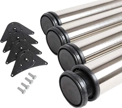 Produktbild von Tischbeine aus Edelstahloptik, Höhe 710 mm, Durchmesser 60 mm, im 4er Set