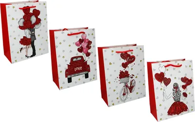 Produktbild von Geschenktüte zum Valentinstag (wählen Sie 1 von 4 Designs)