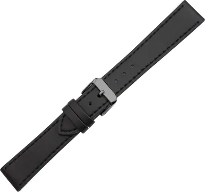 Produktbild von Herzog Vegan Klassik Uhrenarmband schwarz Verlauf glatt Apfelfaser , Schließe:Schwarz, Anstoß:22 mm