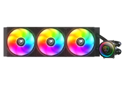Produktbild von COUGAR Wasserkühlung Poseidon Elite ARGB 360 Aluminium/Kupfer, 3 Lüfter mit 62,53 CFM, Gleitlager, schwarz
