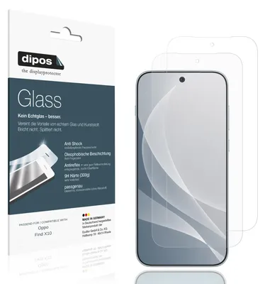 Obrázek produktu pro 2x ochranná fólie pro Oppo Find X10, matná povrchová úprava - nárazuvzdorná fólie 9H, materiál: sklo (dipos Glass), plast