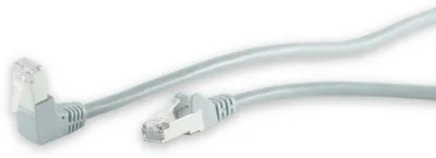 Produktbild von S/FTP CAT6 Gigabit Netzwerkkabel rechtwinklig/gerade / grau - 0,25 Meter