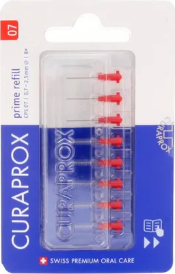 Produktbild von Curaprox Prime Refill CPS 07 (0,7 - 2,5 mm) 8 ks, červená