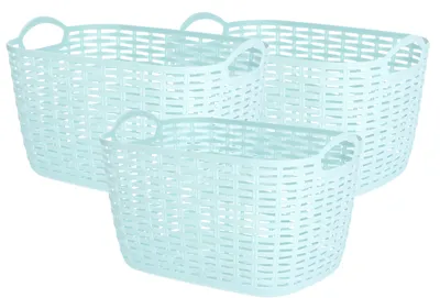 Zdjęcie produktu dla KOTARBAU® Skrzynka do przechowywania, zestaw 3 sztuk, niebieska, wymiary: 29x20x21 cm