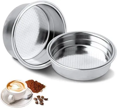 Immagine prodotto di Filtro per caffè da 51 mm - Portafiltro - Filtro per caffè in acciaio inossidabile - Riutilizzabile - Adatto per macchine da caffè a pressione da una o due tazze