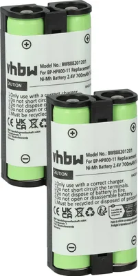 Produktbild von vhbw 2x Akku Ersatz für Sony 9-885-216-11, 9-885-216-12, BP-HP800-11, 9-885-218-43 für Wireless Headset Kopfhörer (700 mAh, 2,4 V, NiMH)