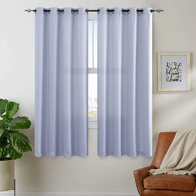 Voilegardine mit Ösen, 135x145 cm, Blau, Polyester