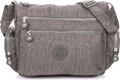 Produktbild von Bag Street groß Damentasche Leicht Crinkle Nylon Umhängetasche Grau