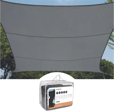 Produktbild von Perel Viereckiges Sonnensegel 5 x 5 m aus atmungsaktivem und wasserdurchlässigem HDPE für Garten und