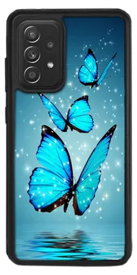 Produktbild von TPU Silikon Hülle für Samsung Galaxy A52 A52S 5G Handy Cover Case Schutzhülle Handyhülle Bumper MOTIV 4 Schmetterling Blau