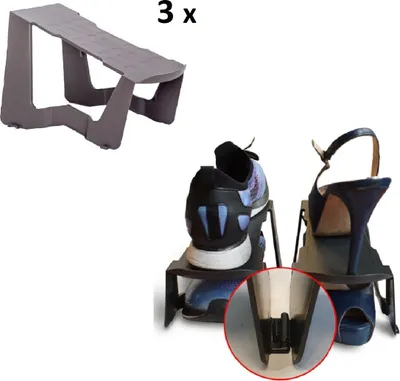 Image de Rangement pour chaussures 3pcs en gris-brun