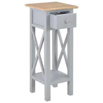 Image de vidaXL Table d'appoint Gris 27 x 27 x 65,5 cm Bois