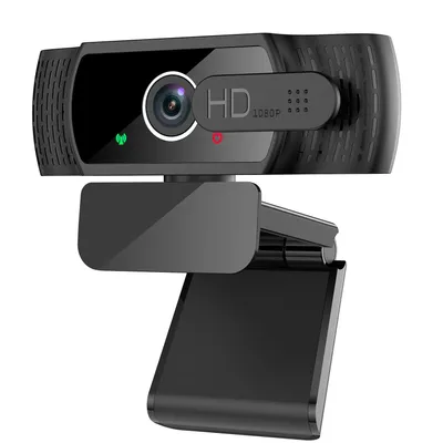 Produktbild von Full HD 1080P Webcam mit Mikrofon, Automatische Lichtkorrektur, USB PC Webcam mit Abdeckung, 110° Weitwinkel, für PC, Laptop, Computer, Linux, Mac