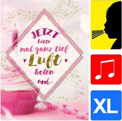 Produktbild von bentino Geburtstagskarte XL mit leuchtender"KERZE" zum AUSPUSTEN