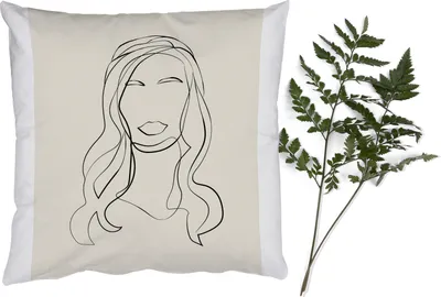 Produktbild von MuchoWow® Zierkissen Sofakissen Wohnzimmer Dekokissen 60x60 cm Frauen - Zitate - Strichzeichnungen - Text - Sitzfläche - Foto Polster