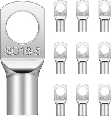 Produktbild von Kabelschuhe M8 mit verzinntem Kupferring für 16 mm² Batteriekabel, 10 Stück