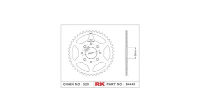 Produktbild von Rk Kettenrad 520 44z Stahl silber