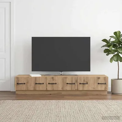 Immagine prodotto di vidaXL Mobile TV in legno effetto quercia artigianale, 147 x 34,5 x 27 cm