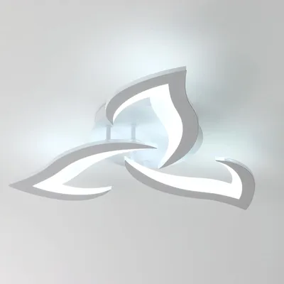 Zdjęcie produktu dla Elegancka lampa sufitowa LED do salonu, 52 cm, 36W, nowoczesny design w kształcie płatków kwiatów, idealna do salonu, kuchni, sypialni i jadalni, światło o barwie zimnej bieli (6500K), kolor biały