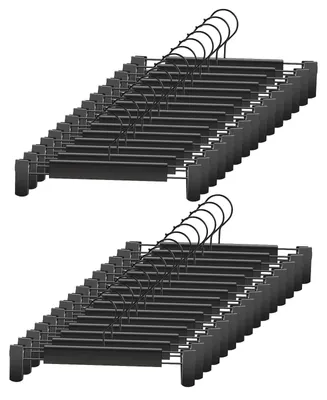 Productafbeelding van Broekhanger broekenhangers rokhanger - 29 x 14 x 3 cm - 360° draaibaar - Zwart - 10 stuks