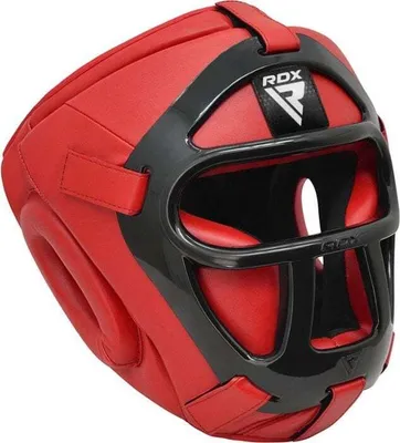Produktbild von RDX Sports T1 Kopfschutz mit abnehmbarem Gesichtskäfig - Klein – Farbe: Rot