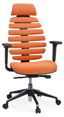 Produktbild von hjh OFFICE Profi Bürostuhl ERGO LINE II PRO Ergonomischer Schreibtischstuhl mit Armlehnen (höhenverstellbar) Stoff Orange Drehstuhl für Büro, Zuhause