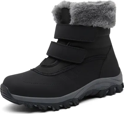 Produktbild von ASKSA Damen Winterstiefel Damen Gefüttert Warme Winterschuhe Wasserdicht Schneestiefel Draussen Trekkingschuhe, Schwarz, Größe: 39