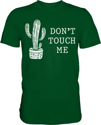 Produktbild von Nicht Anfassen Sarkastisch Kaktus T-Shirt – Bottle Green / XXL