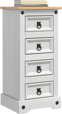 Immagine prodotto di vidaXL Comodino  Bianco 35 x 32,5 x 74 cm Legno massello di pino
